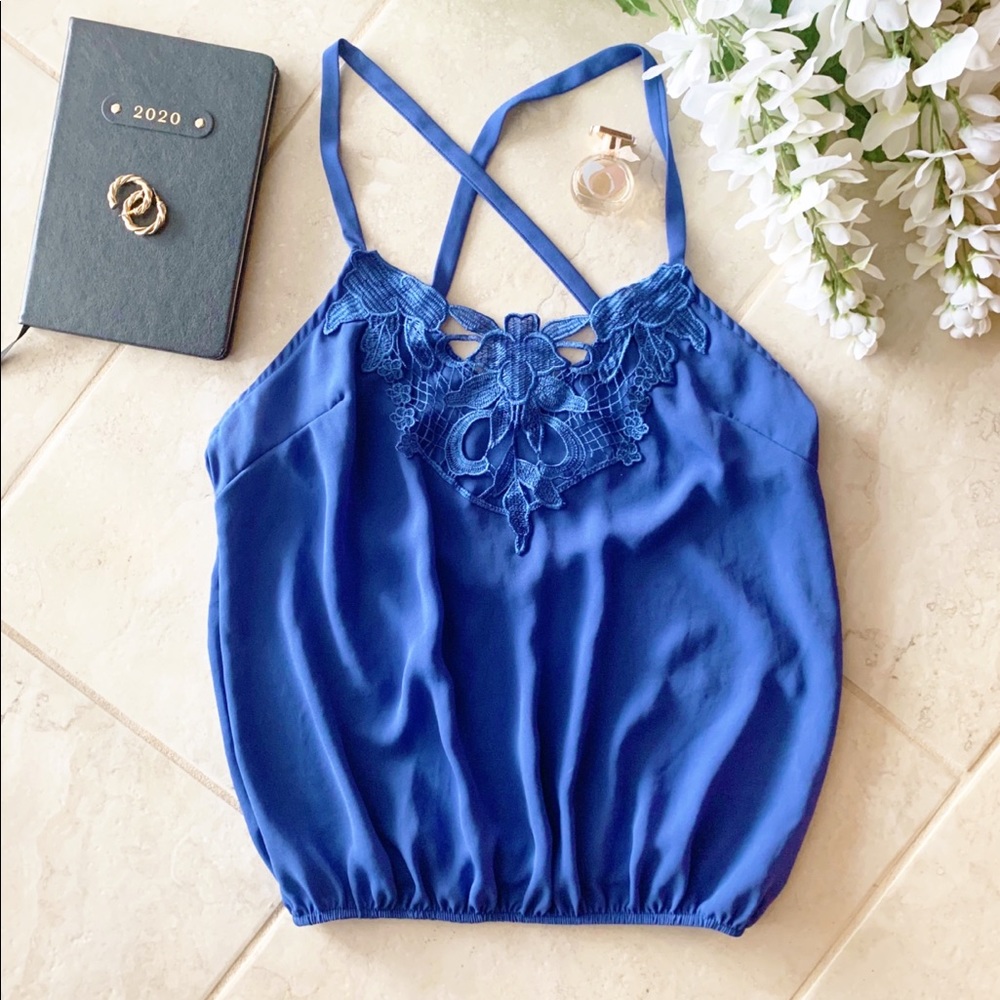 Free people Top with crisscross back